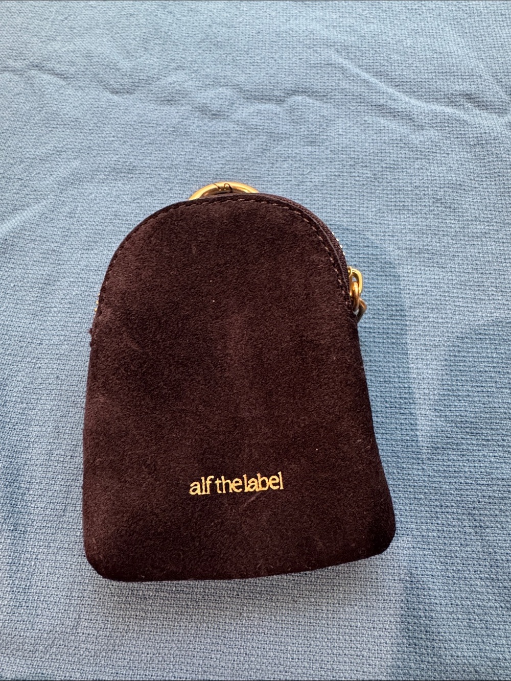 Alf the Label mini zip pouch dark chocolate suede